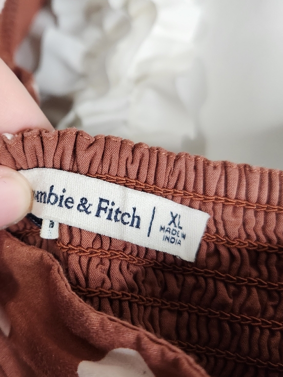 Abercrombie & Fitch Emerson brown & white Emerson polka dot mini dress Sz XL - Picture 5 of 6